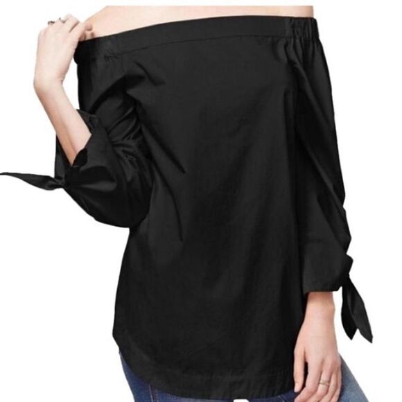 Free People Show Me Some Shoulder Black Top Witchy Romantic Goth Size Small - Picture 2 of 10